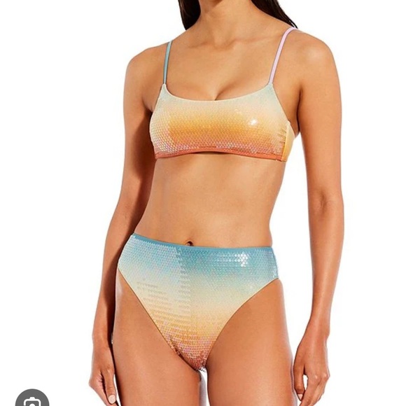 NWT Gianni Bini Sequin Ombré Bikini XS - Picture 1 of 5